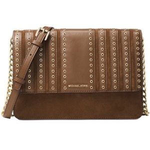 Micheal Kira suede and leather Brooklyn bag